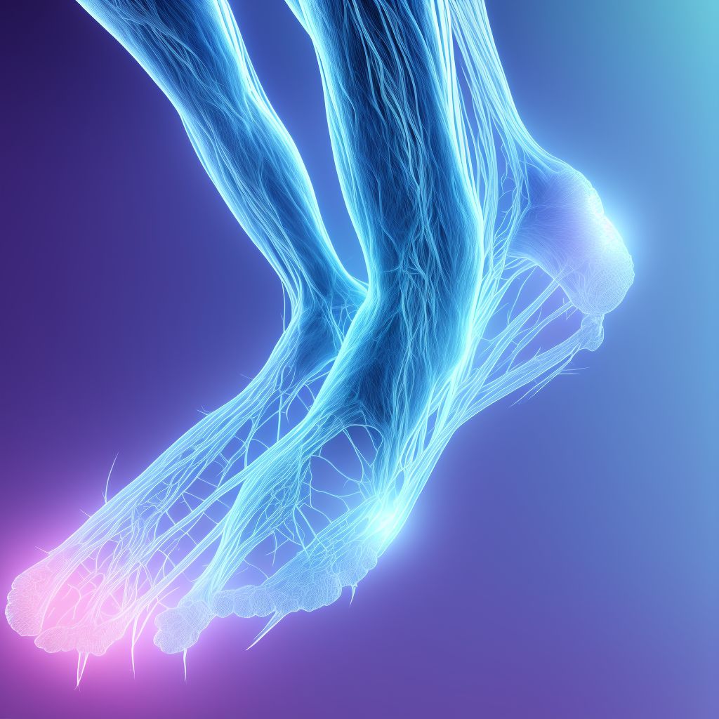 Varicose veins of unspecified lower extremity with both ulcer of heel and midfoot and inflammation digital illustration