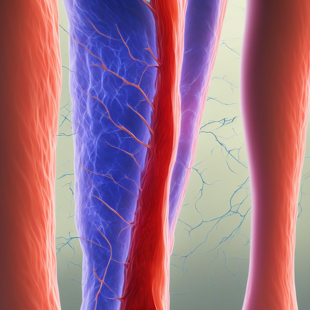 Varicose veins of right lower extremity with both ulcer of ankle and inflammation digital illustration