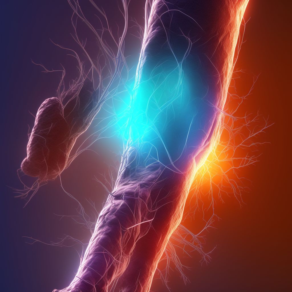 Varicose veins of left lower extremity with pain digital illustration