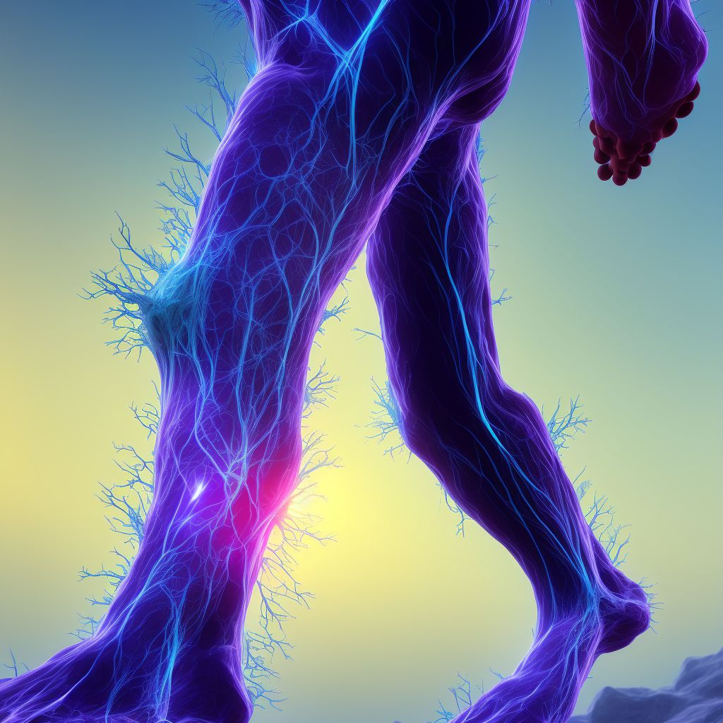 Varicose veins of bilateral lower extremities with other complications digital illustration