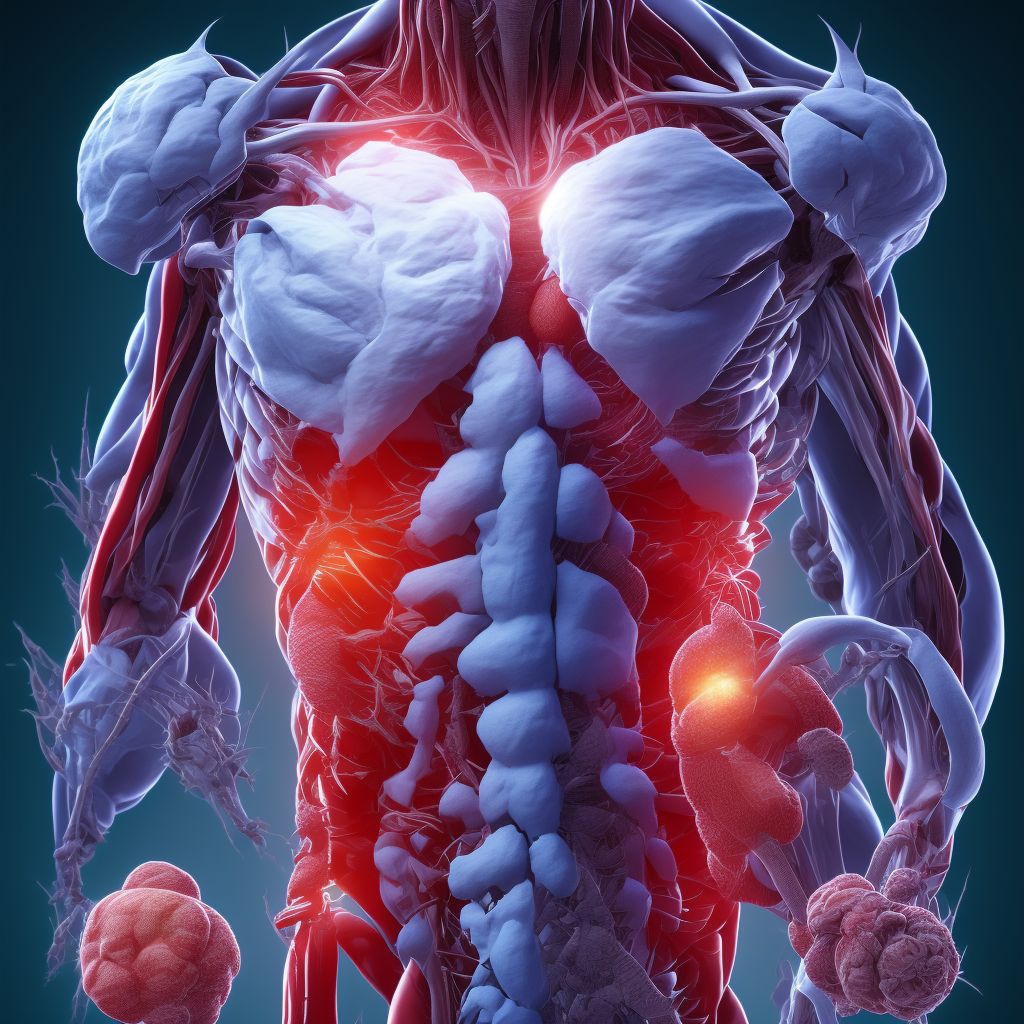 Postthrombotic syndrome without complications of left lower extremity digital illustration