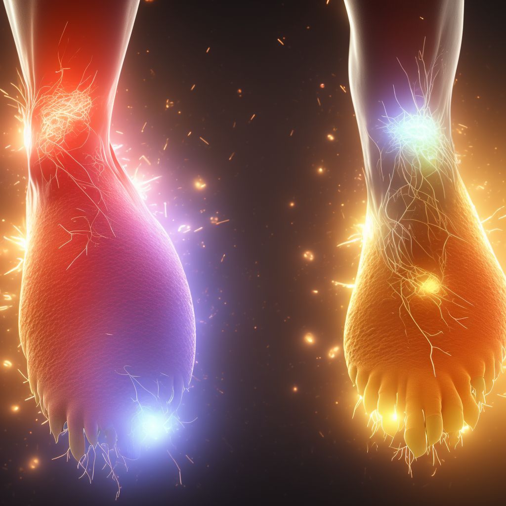 Postthrombotic syndrome with inflammation of right lower extremity digital illustration