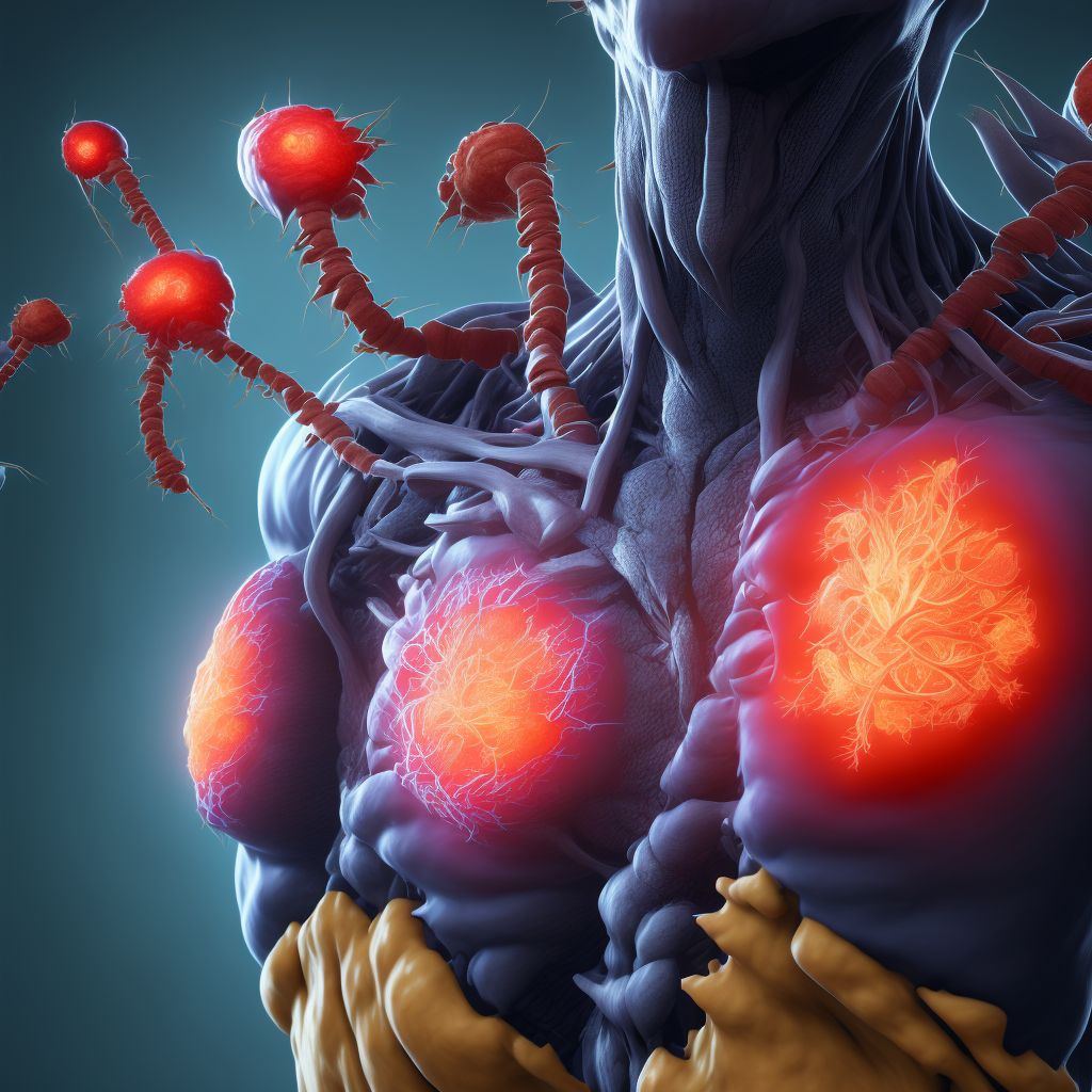 Postthrombotic syndrome with ulcer and inflammation of left lower extremity digital illustration