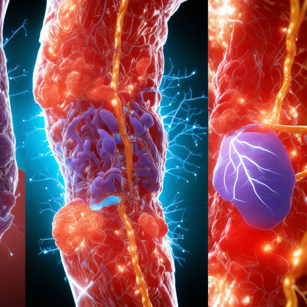 Postthrombotic syndrome with other complications of bilateral lower extremity digital illustration