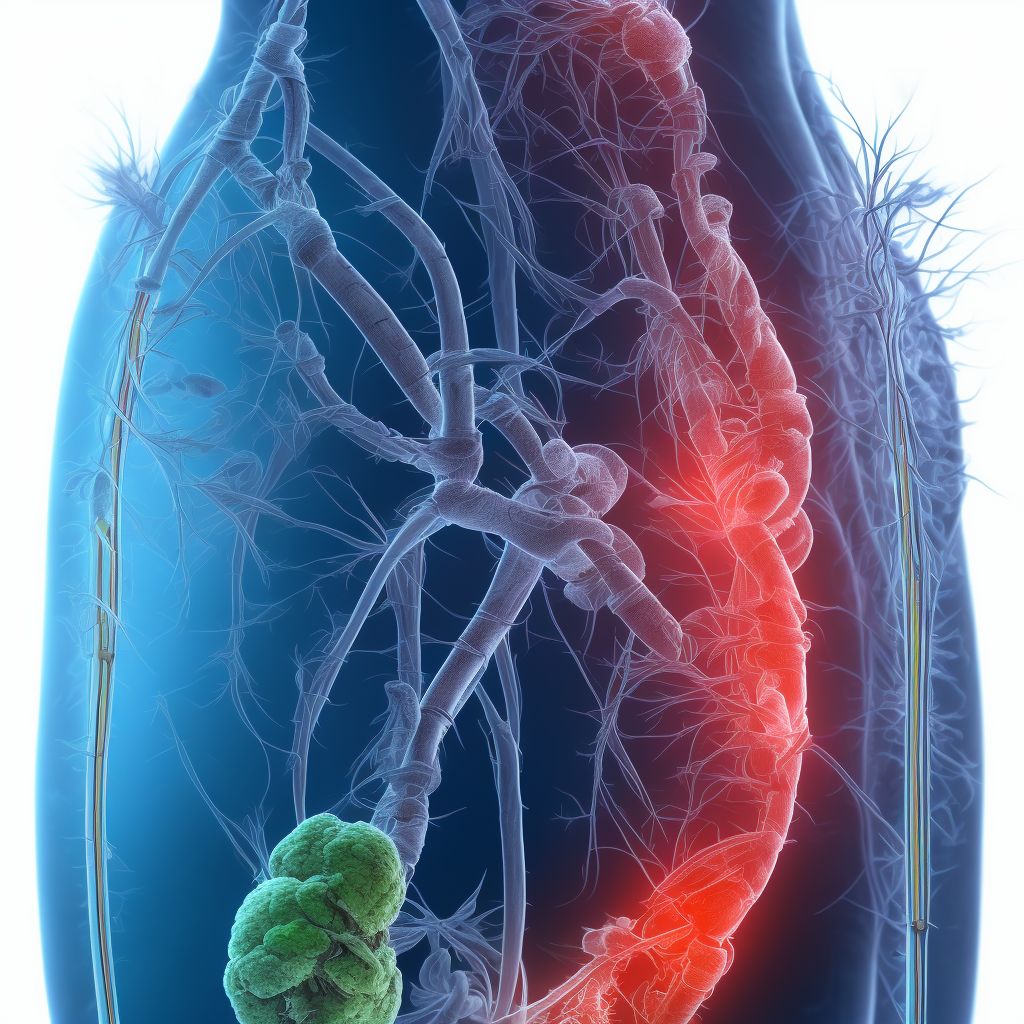 Chronic venous hypertension (idiopathic) with other complications of left lower extremity digital illustration