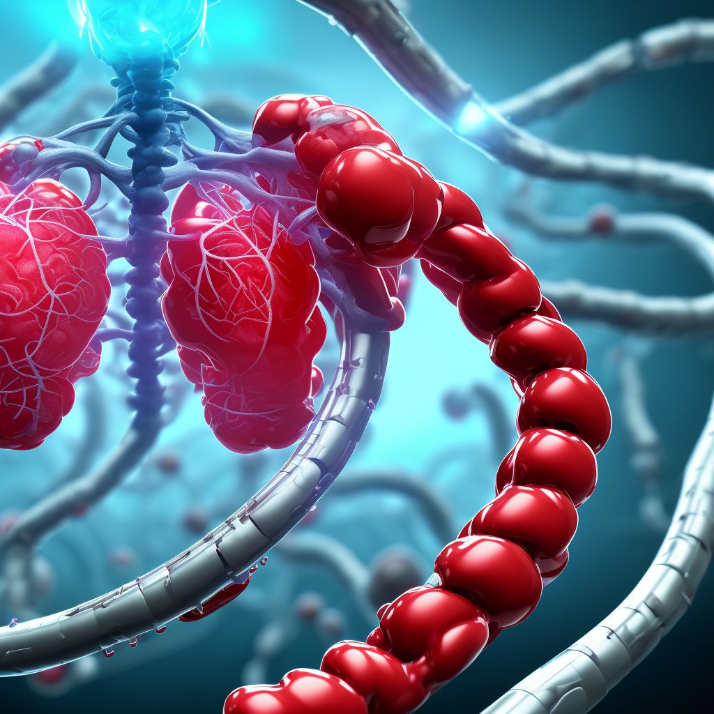 Intraoperative hemorrhage and hematoma of a circulatory system organ or structure complicating other circulatory system procedure digital illustration