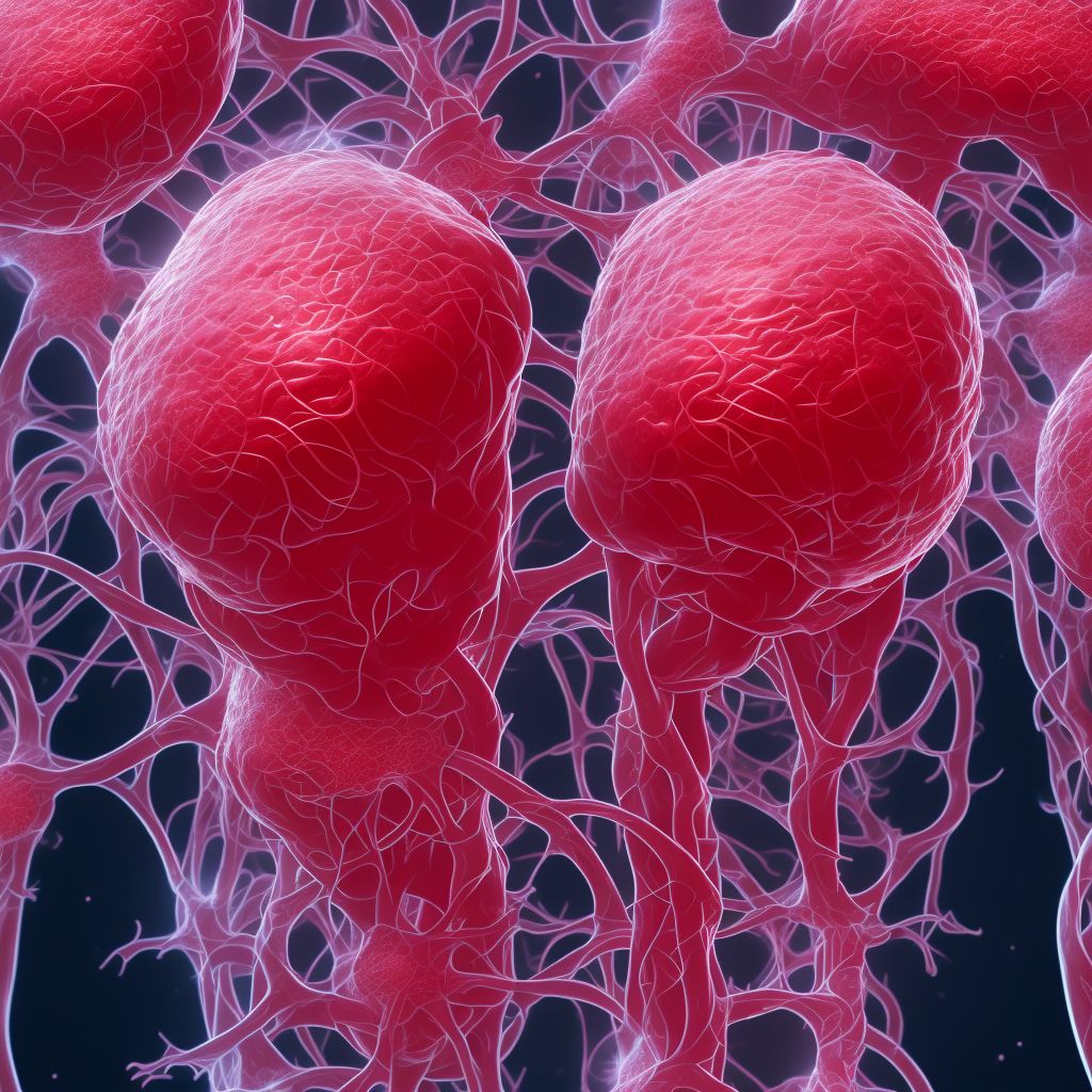 Postprocedural seroma of a circulatory system organ or structure following other procedure digital illustration