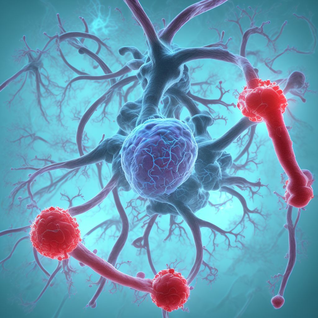 Postprocedural seroma of a circulatory system organ or structure following other circulatory system procedure digital illustration