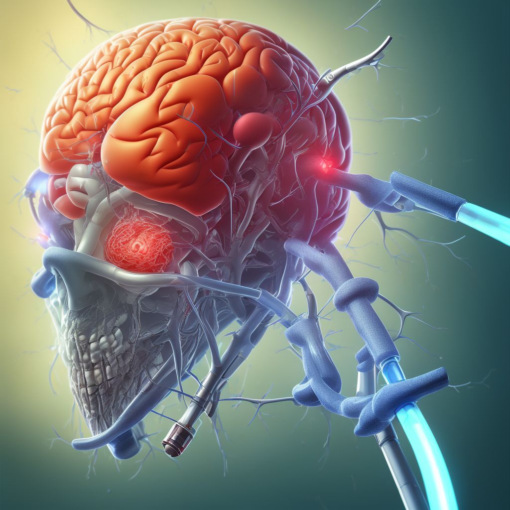 Intraoperative cerebrovascular infarction during cardiac surgery digital illustration