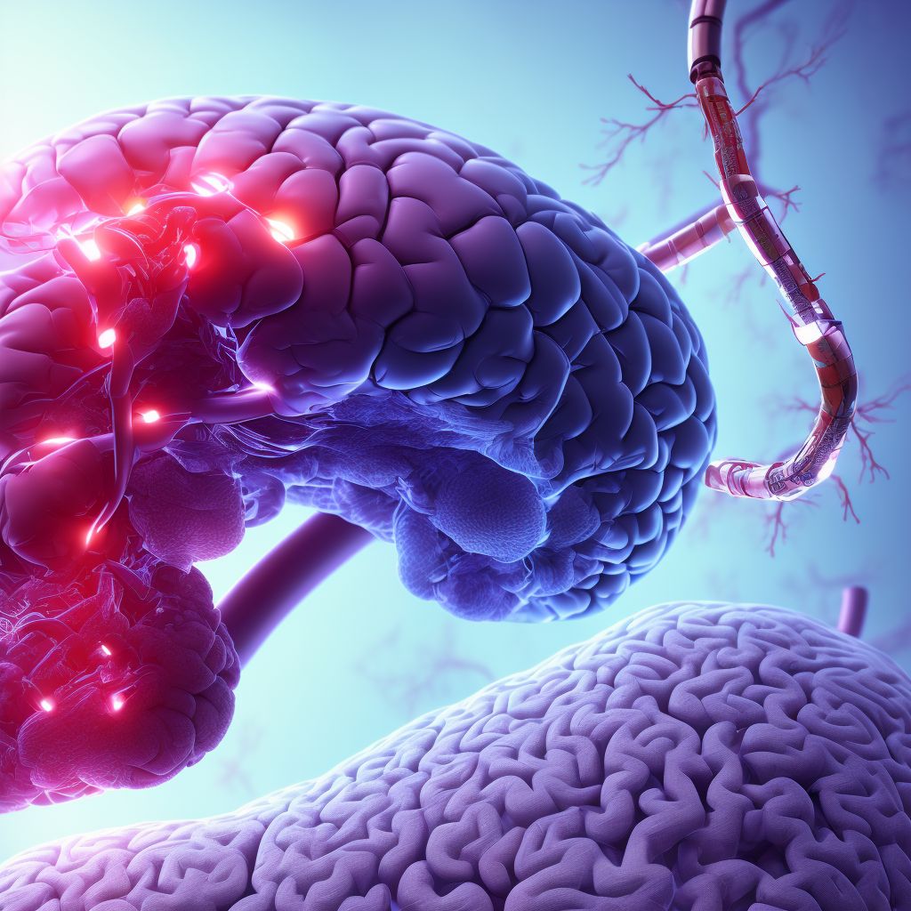 Postprocedural cerebrovascular infarction following cardiac surgery digital illustration