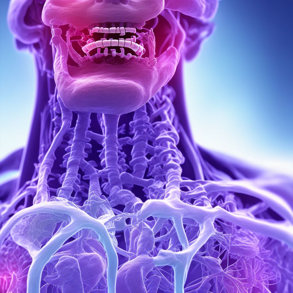 Acute epiglottitis with obstruction digital illustration