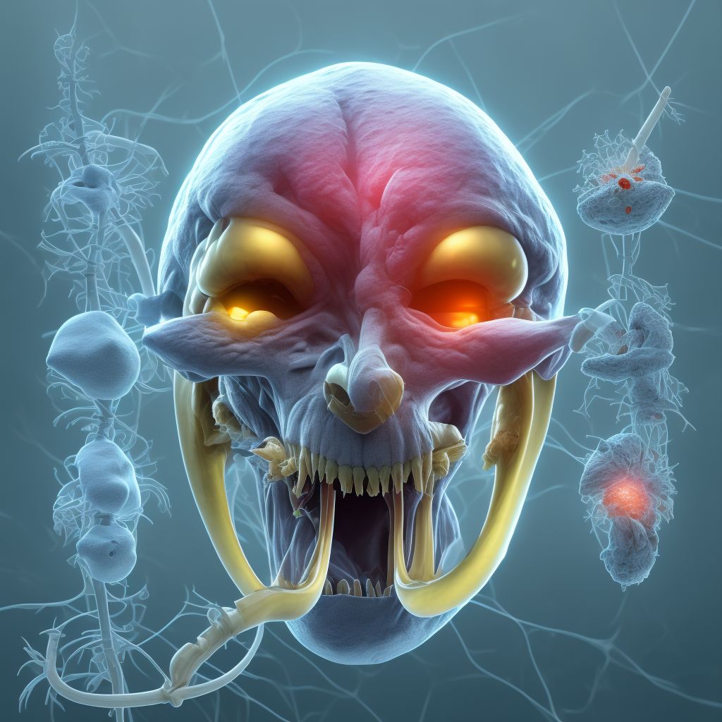 Paralysis of vocal cords and larynx, bilateral digital illustration