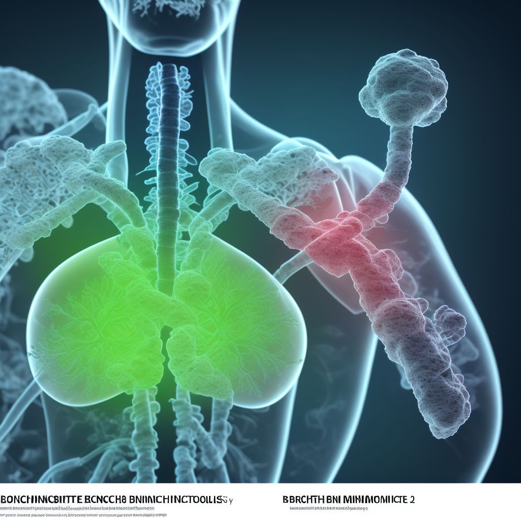 Bronchitis and pneumonitis due to chemicals, gases, fumes and vapors digital illustration