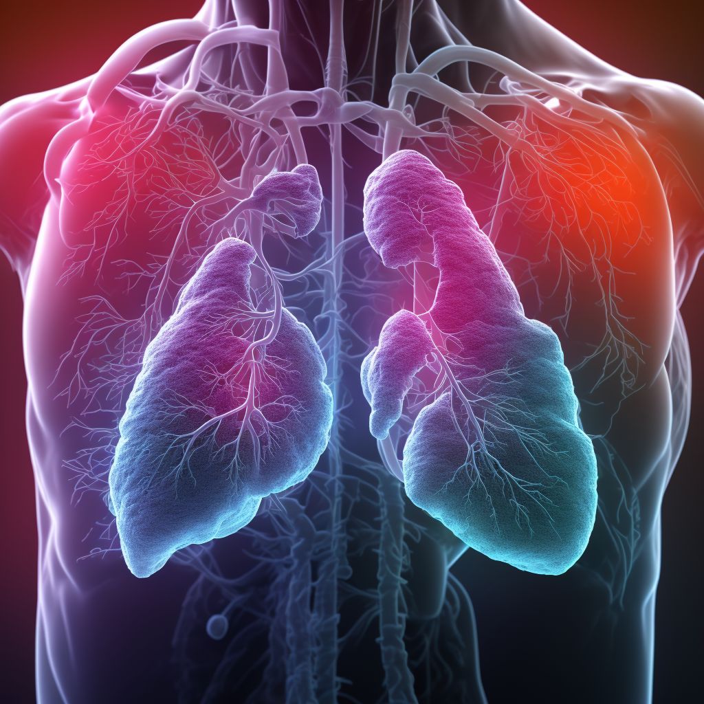 Interstitial lung disease with progressive fibrotic phenotype in diseases classified elsewhere digital illustration