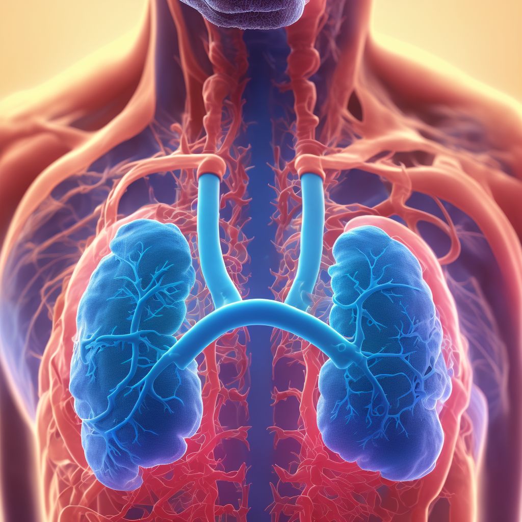 Spontaneous tension pneumothorax digital illustration