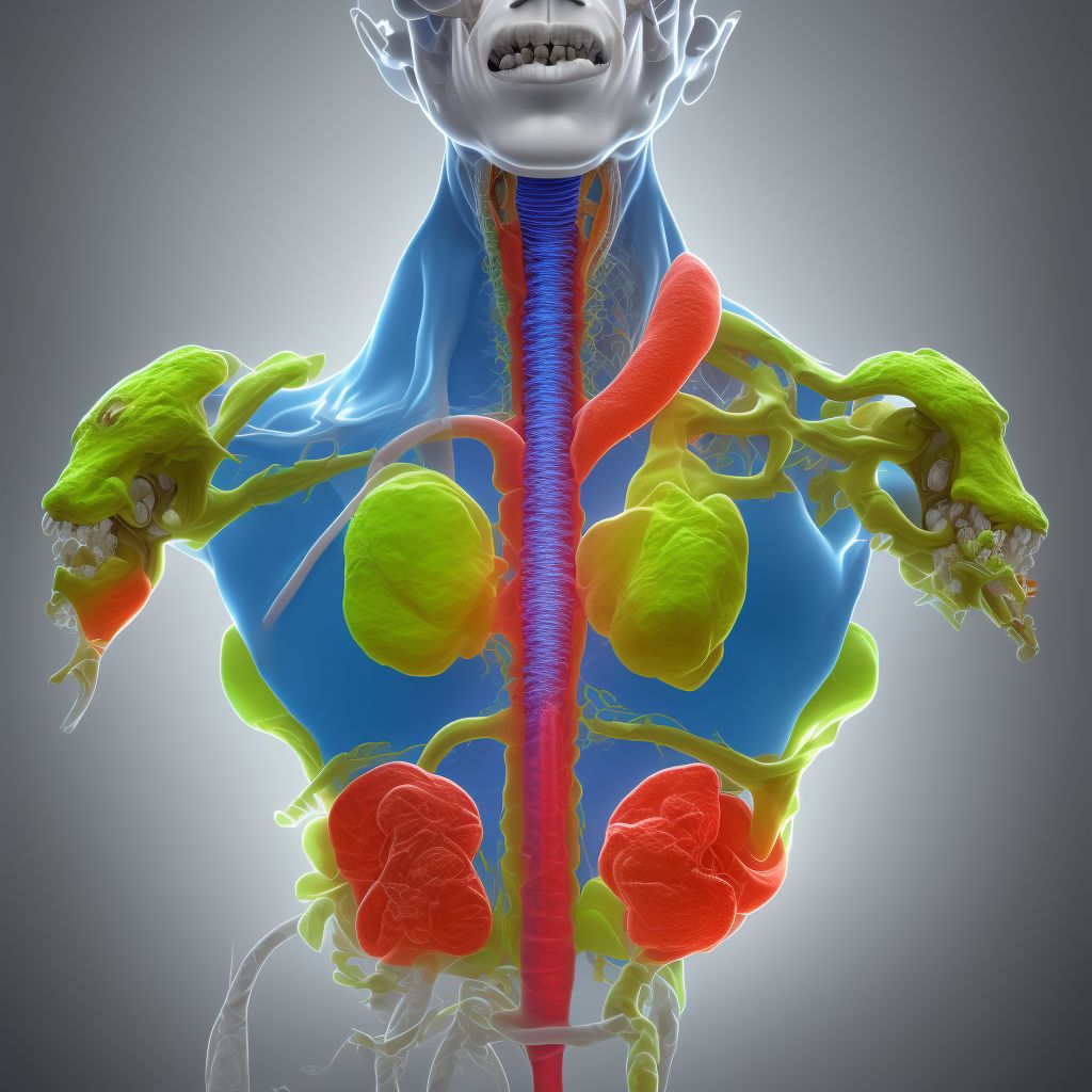 Tracheo-esophageal fistula following tracheostomy digital illustration