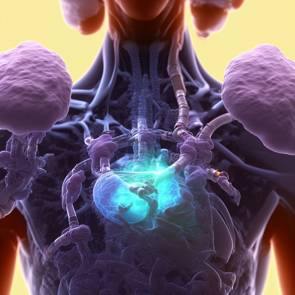 Postprocedural pneumothorax digital illustration