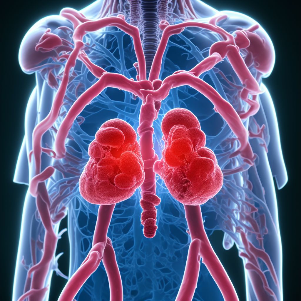 Postprocedural hematoma of a respiratory system organ or structure following other procedure digital illustration