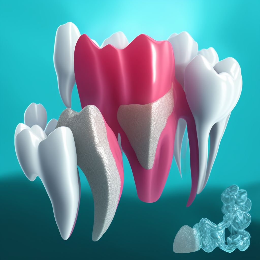 Dental caries on pit and fissure surface penetrating into dentin digital illustration