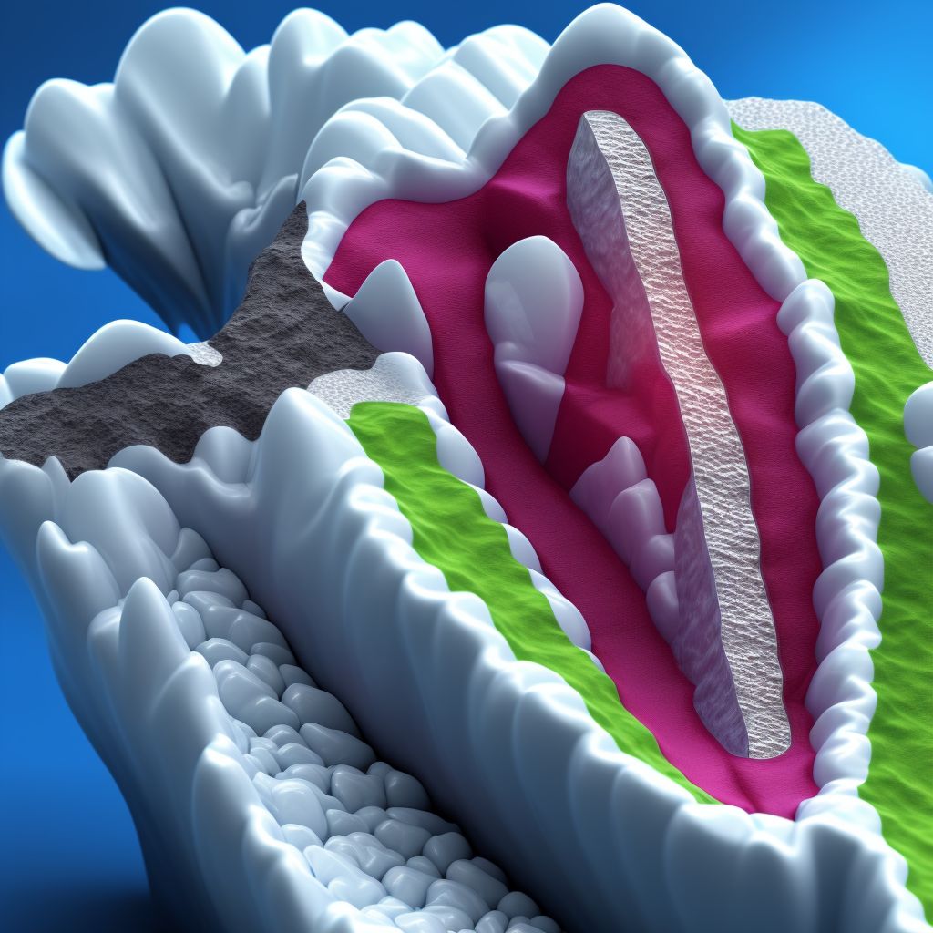 Dental caries on pit and fissure surface penetrating into pulp digital illustration