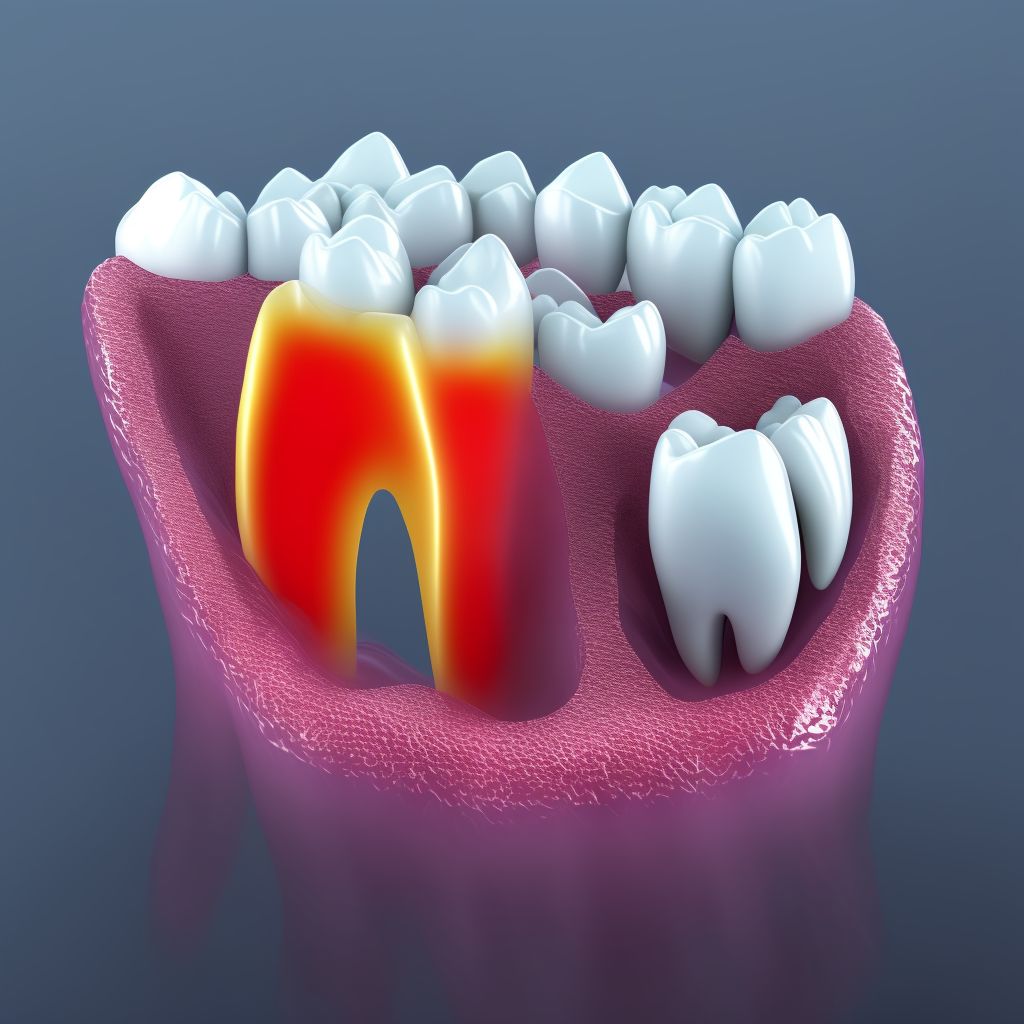 Dental caries on smooth surface penetrating into pulp digital illustration