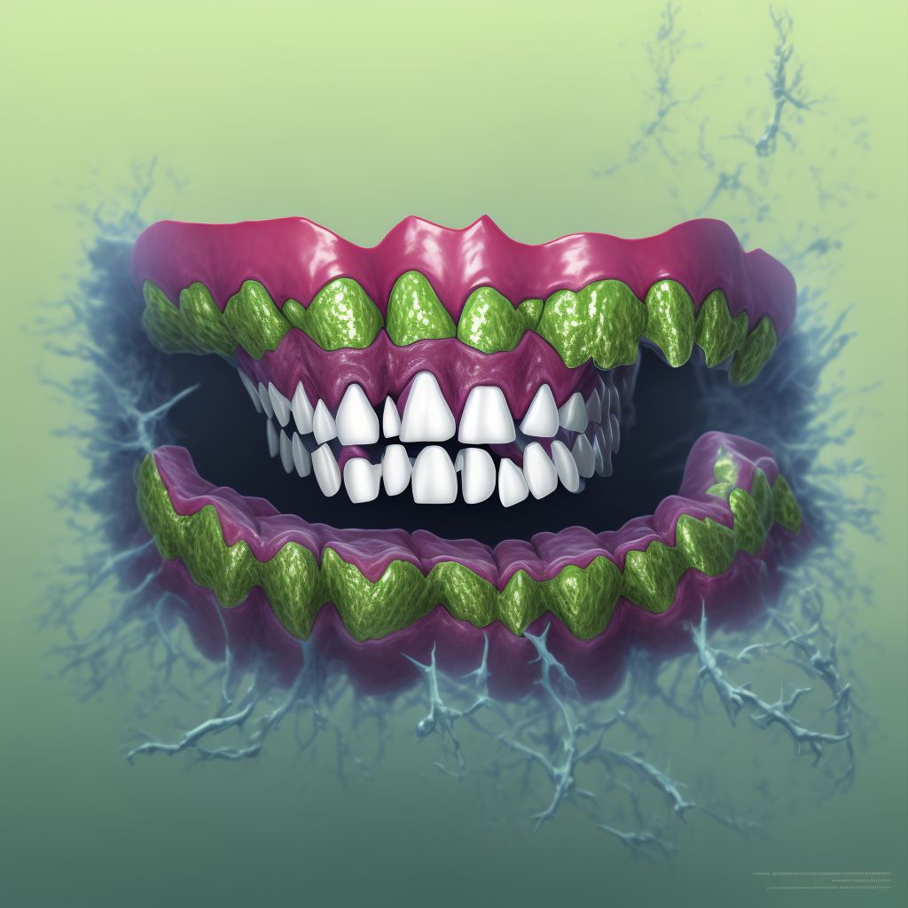 Excessive attrition of teeth digital illustration