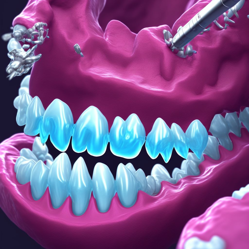 Localized gingival recession, minimal digital illustration