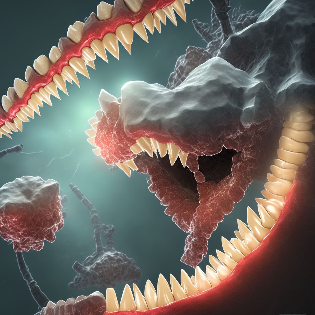 Complete loss of teeth due to trauma, class I digital illustration