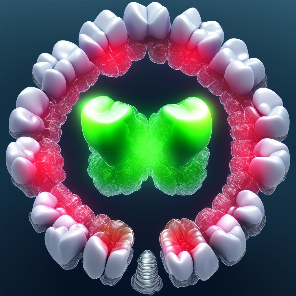 Complete loss of teeth due to trauma, class IV digital illustration