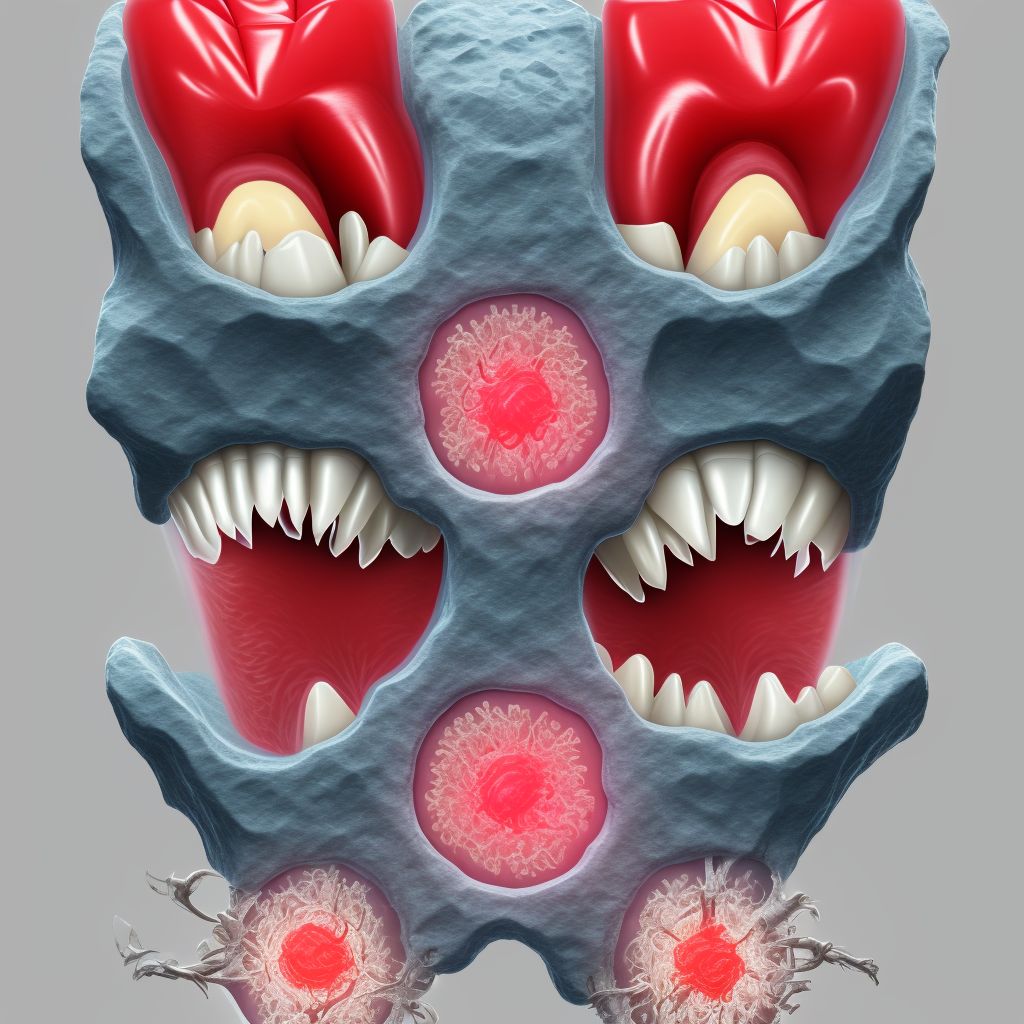 Complete loss of teeth due to periodontal diseases, class IV digital illustration