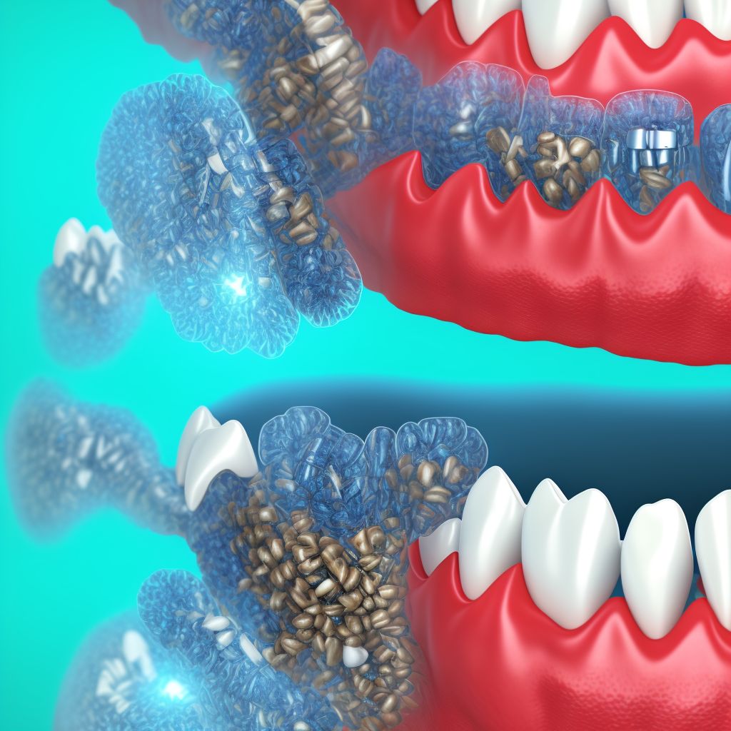 Complete loss of teeth due to caries, class II digital illustration