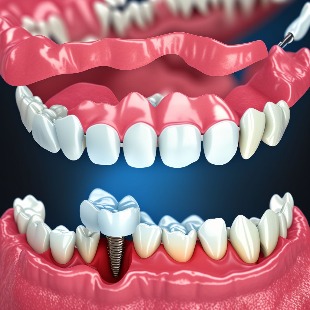 Complete loss of teeth due to caries, class III digital illustration