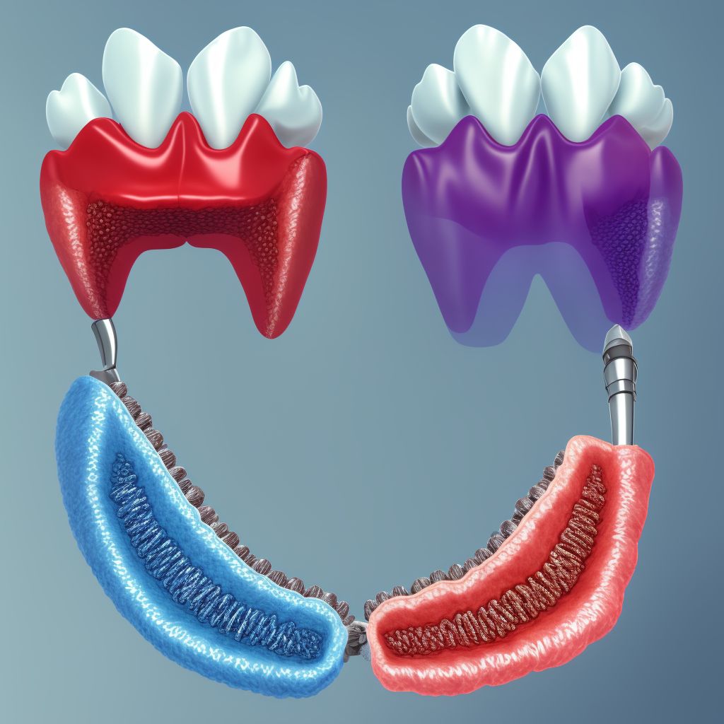 Complete loss of teeth due to caries, class IV digital illustration