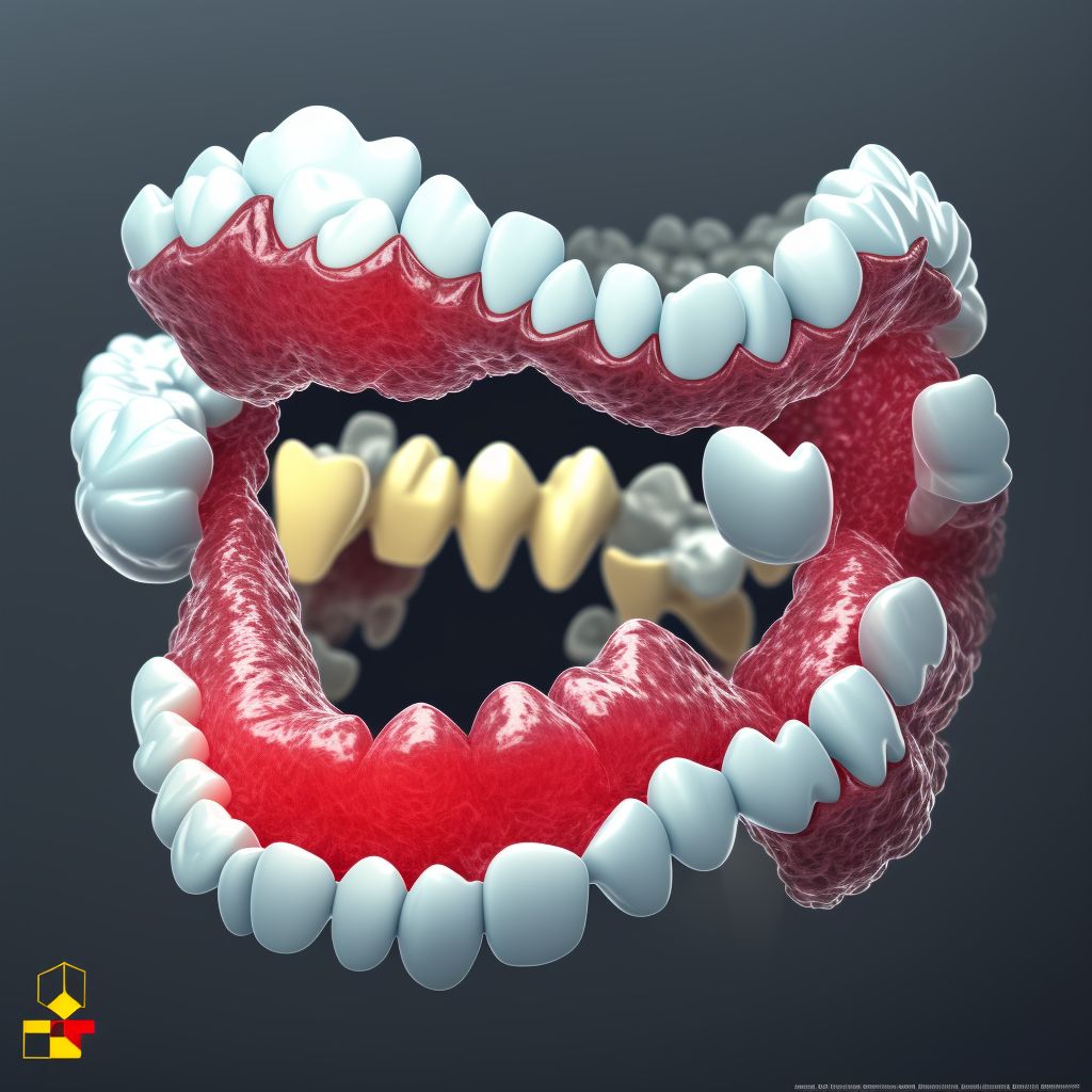 Complete loss of teeth due to other specified cause, unspecified class digital illustration