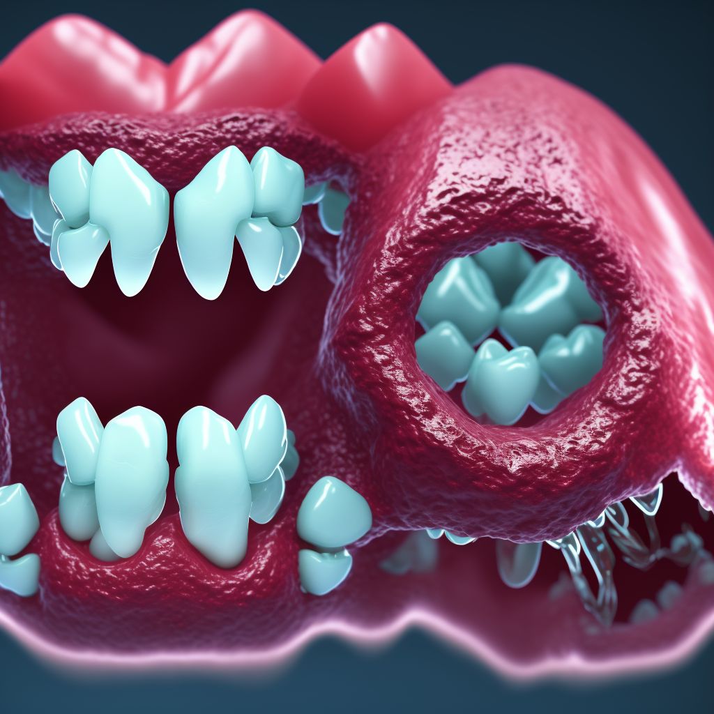 Partial loss of teeth due to trauma, class III digital illustration