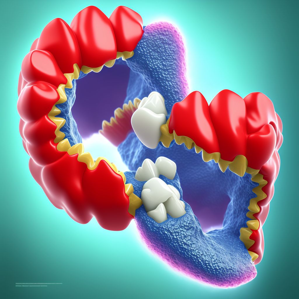 Partial loss of teeth due to trauma, class IV digital illustration