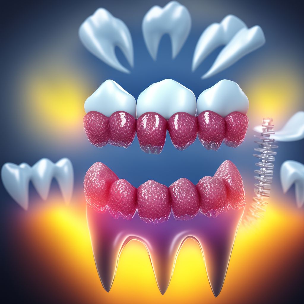 Partial loss of teeth due to periodontal diseases, class I digital illustration