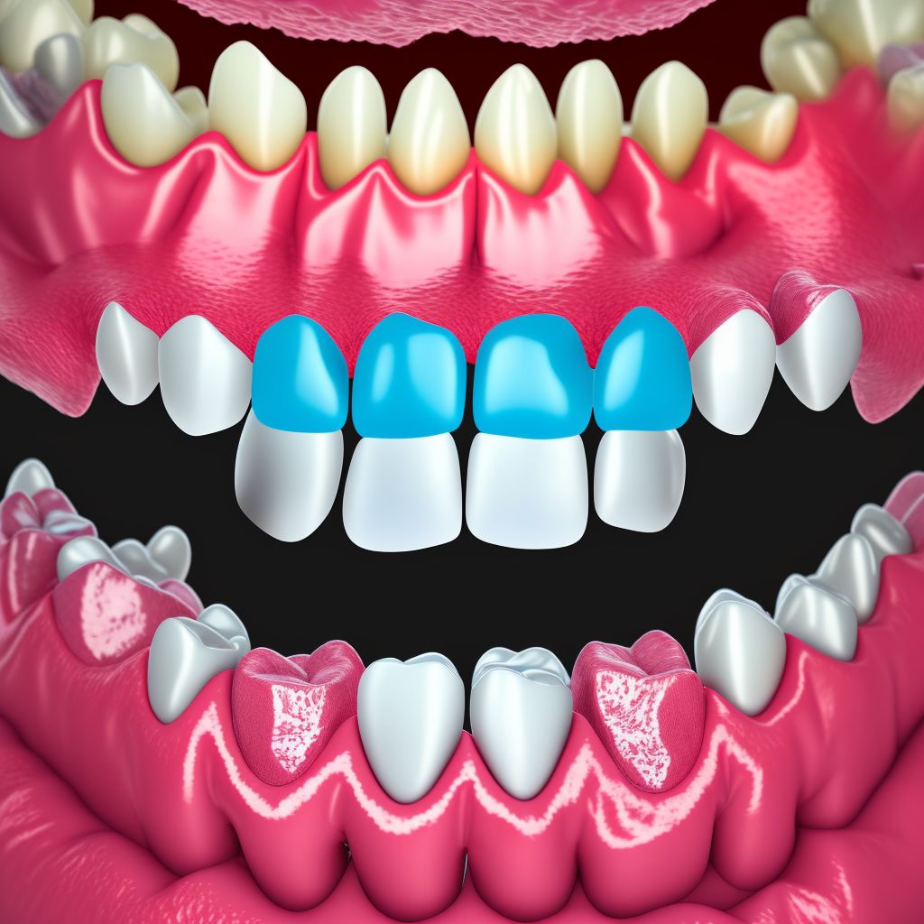 Partial loss of teeth due to periodontal diseases, class II digital illustration