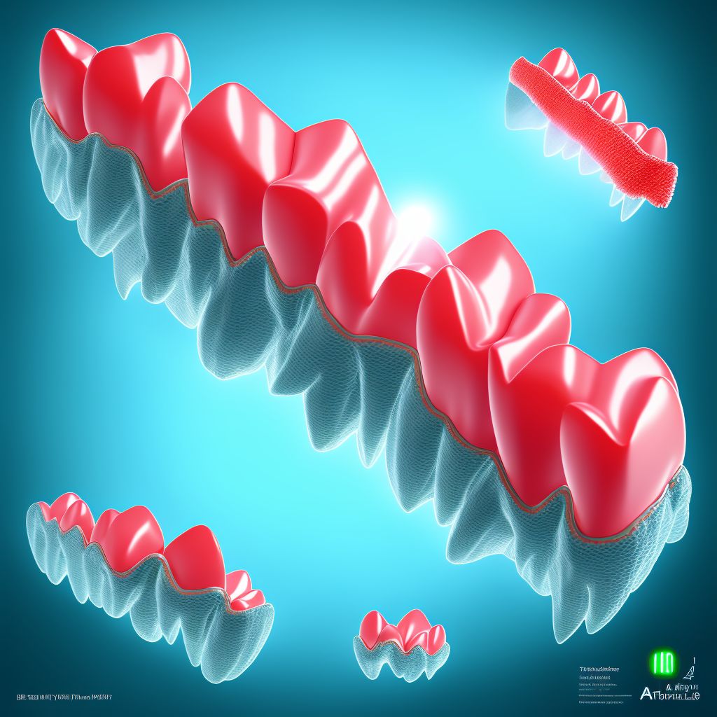 Partial loss of teeth due to periodontal diseases, class III digital illustration