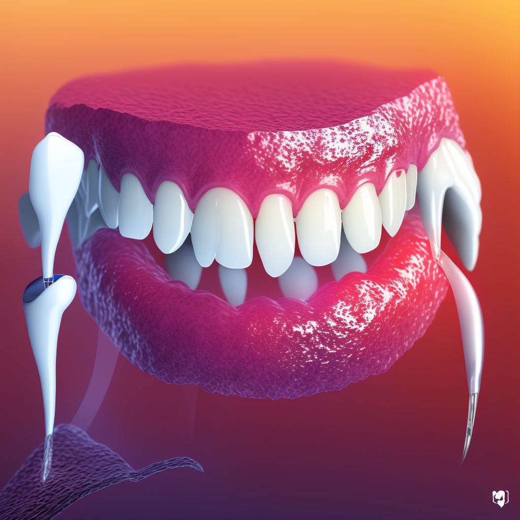 Partial loss of teeth due to periodontal diseases, class IV digital illustration
