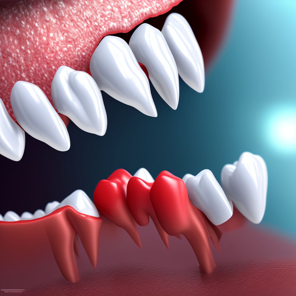 Unsatisfactory restoration of tooth, unspecified digital illustration