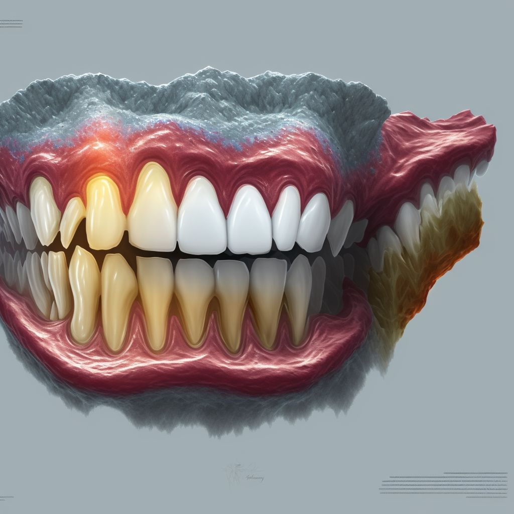 Contour of existing restoration of tooth biologically incompatible with oral health digital illustration