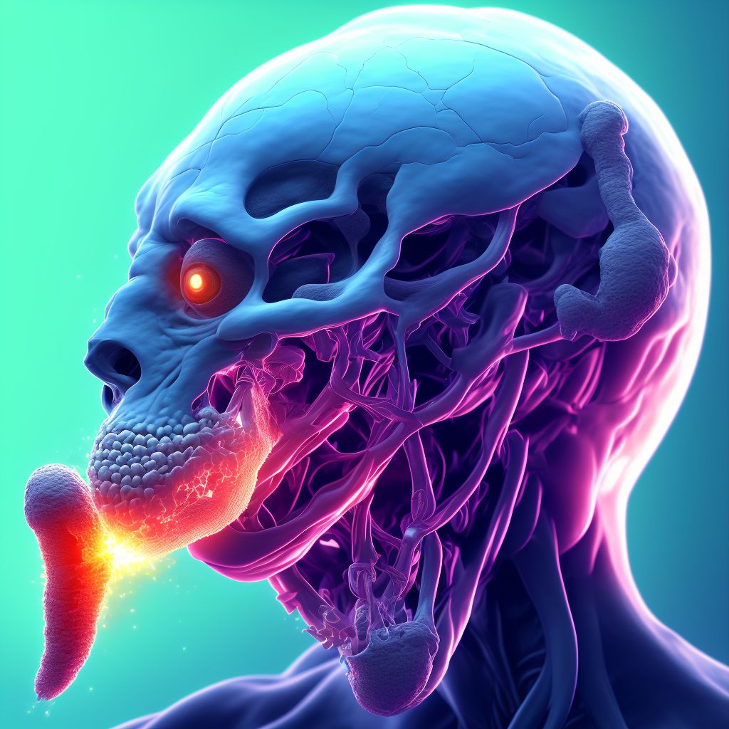 Abscess of salivary gland digital illustration