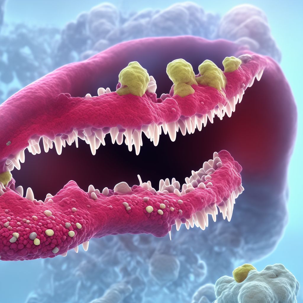 Oral mucositis (ulcerative), unspecified digital illustration