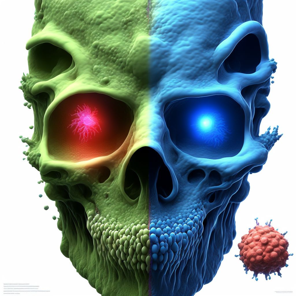 Excessive keratinized residual ridge mucosa digital illustration