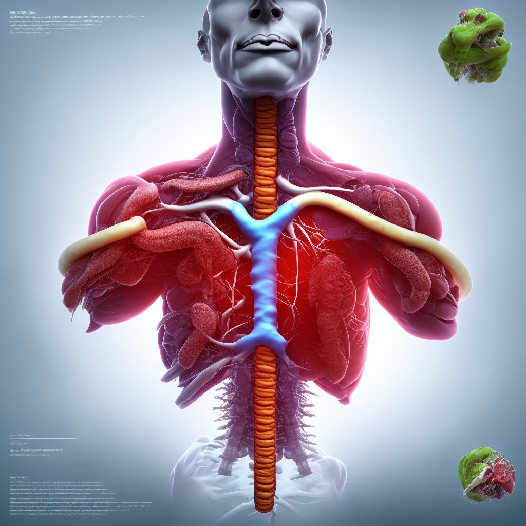 Esophageal obstruction digital illustration