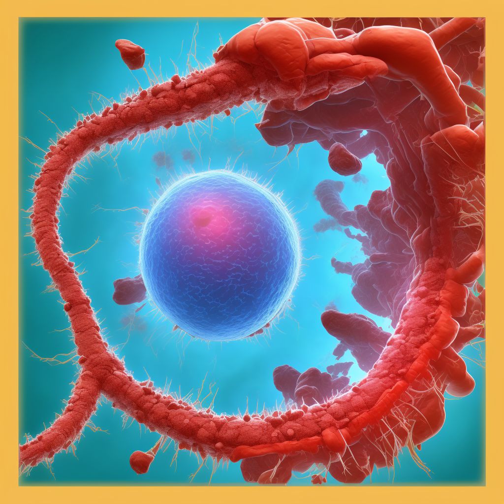 Chronic or unspecified gastric ulcer with both hemorrhage and perforation digital illustration