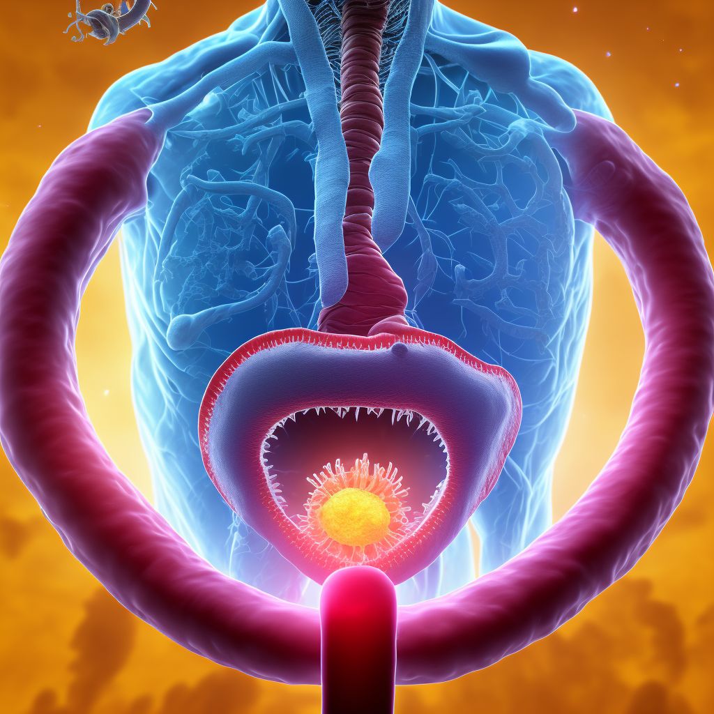 Acute duodenal ulcer with both hemorrhage and perforation digital illustration