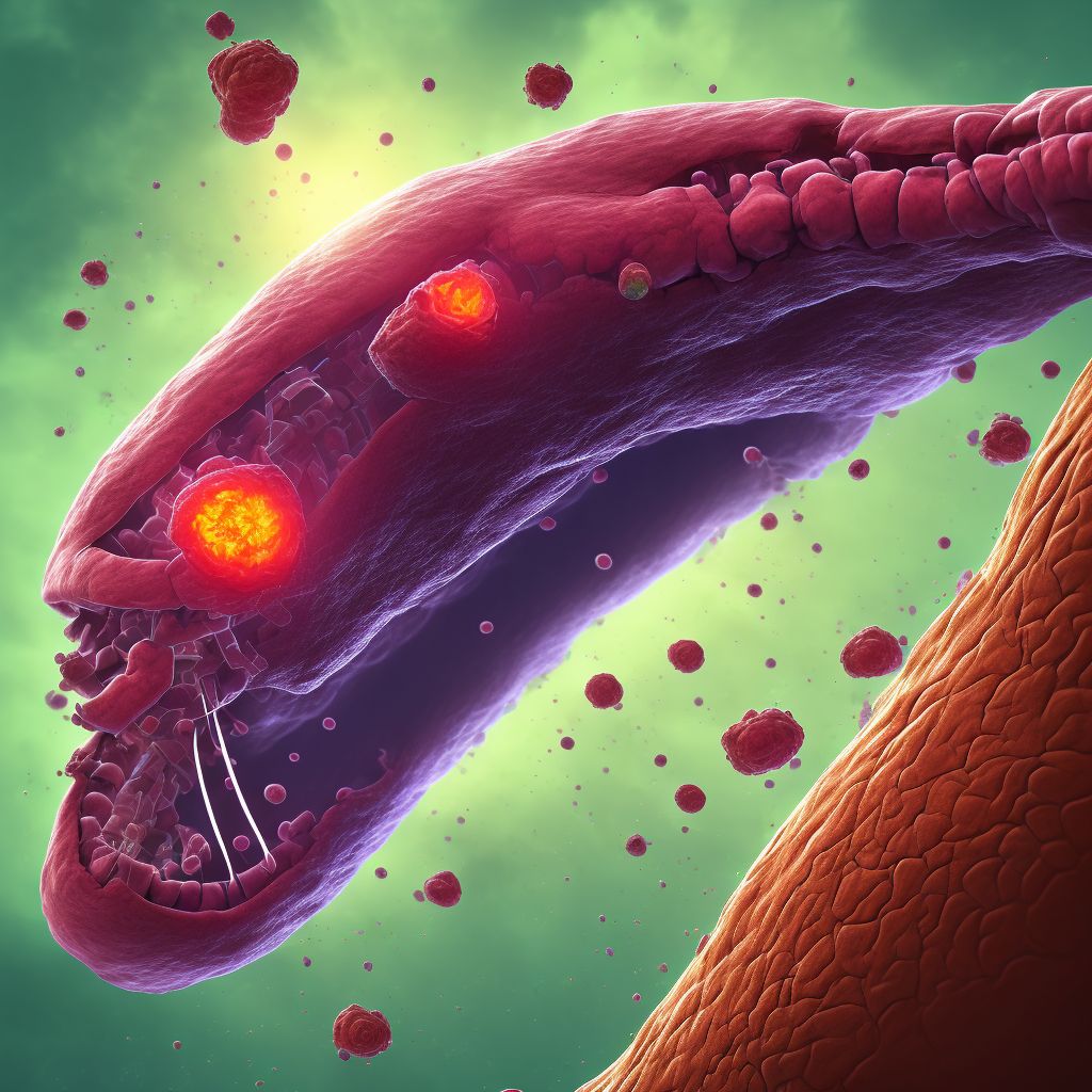 Acute duodenal ulcer without hemorrhage or perforation digital illustration