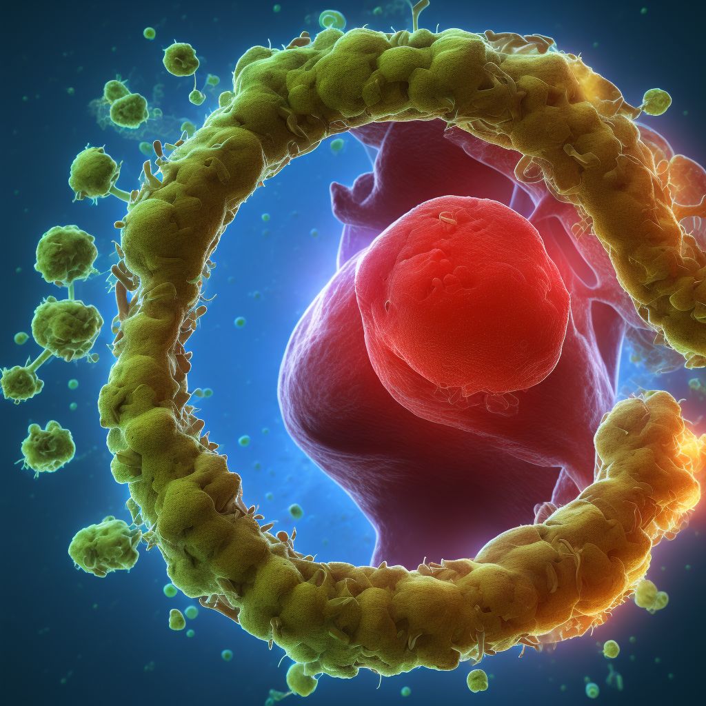 Chronic or unspecified duodenal ulcer with hemorrhage digital illustration